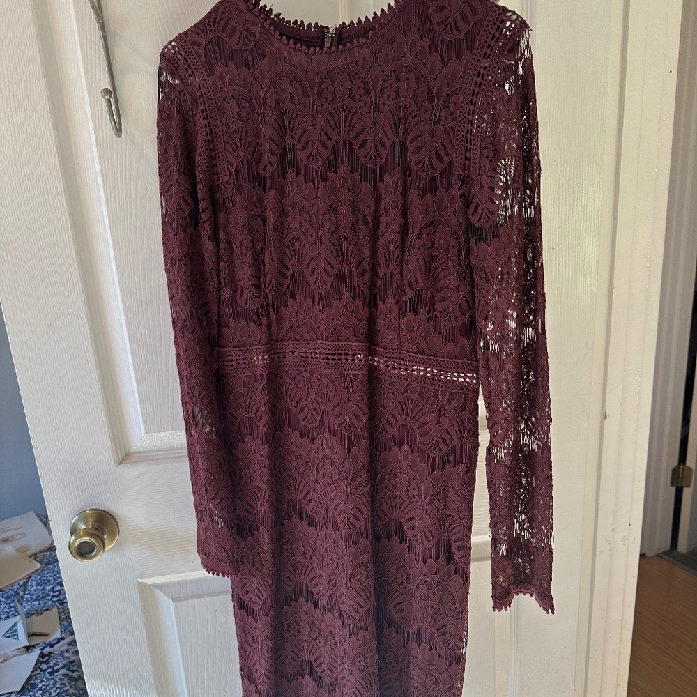 Burgundy lace dress